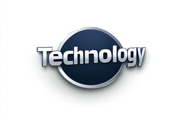 Poster - Modern technology logo design with bold lettering on a white background for branding purposes
