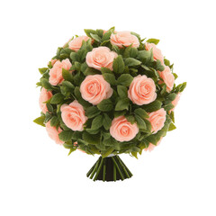 Poster - Bouquet of pink roses arranged elegantly on a solid black background for floral decoration and design isolated on transparent background..