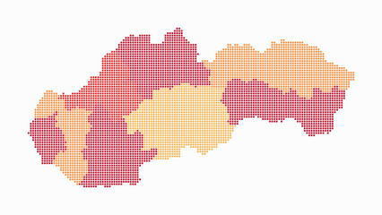 Poster - slovakia dotted map. digital style map of the country on white background. slovakia shape with squar