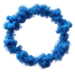 Poster - Blue cloud ring on black background abstract design for creative projects and digital art isolated on transparent background..
