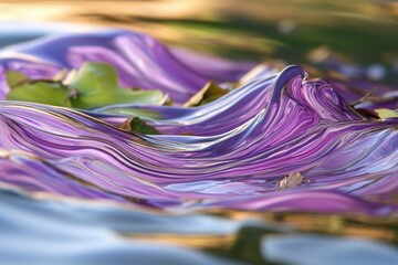 Wall Mural - abstract purple liquid waves swirls reflections nature background
