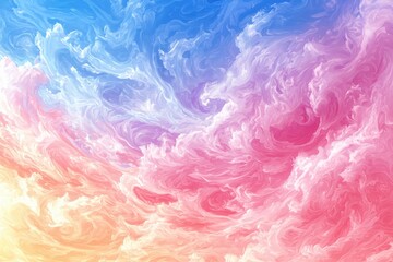 Wall Mural - a captivating abstract image featuring a mesmerizing swirl of pastel pink blue and orange hues