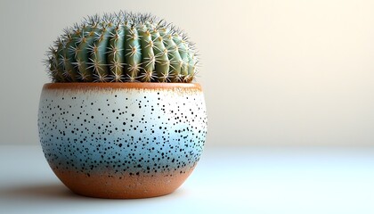 Aufkleber - Beautiful cactus in a decorative pot with gradient colors and texture