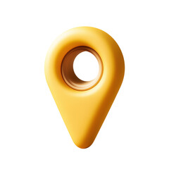 Poster - Yellow pin with a hole in the middle and unique alphanumeric code on a white background isolated on transparent background..