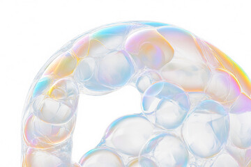Poster - Abstract iridescent soap bubbles cluster.