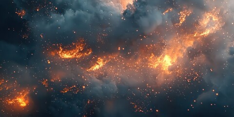 a cinematic abstract smoke background with glowing embers