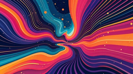 Leinwandbilder - A colorful painting of a spiral with a blue line in the middle. The colors are purple, blue, green, and yellow