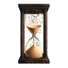 Poster - Multiple clocks displaying the same time in a creative arrangement on a textured background isolated on transparent background..