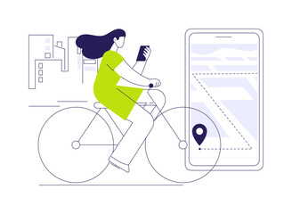 Poster - smart bike navigation abstract concept vector illustration.