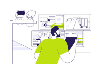 Poster - security monitoring and analysis abstract concept vector illustration.