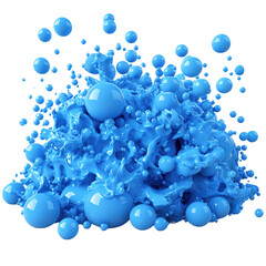 Poster - Close-up view of a pile of blue liquid substance on a flat surface in a well-lit environment isolated on transparent background..