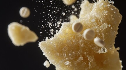 Poster - A close-up view of a sweet treat with sugar on top, ideal for use in food or dessert-themed illustrations