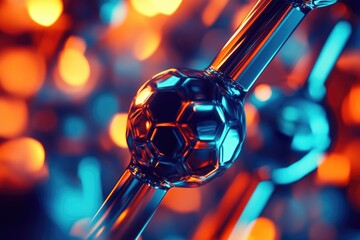 Poster - A close-up shot of a glass object sitting on a table, perfect for use in still life photography or as a decorative element