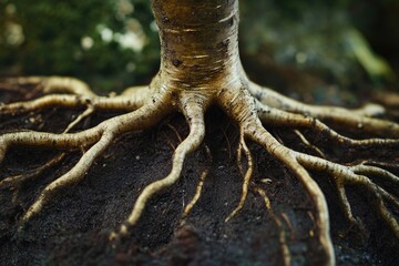 Poster - Exposed tree roots in a close-up shot