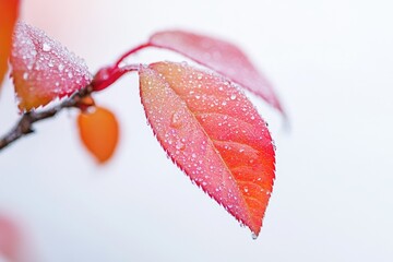 Poster - Close-up shot of a leaf with water droplets, great for nature and outdoor themed designs