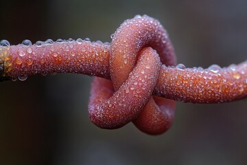 Poster - Close-up shot of a rope with water droplets on its surface, perfect for use in designs related to nautical or aquatic themes