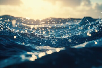 Poster - A close-up view of a powerful wave crashing into the ocean