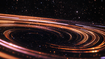 Poster - Cosmic voids and dark space background with swirling light patterns for futuristic design