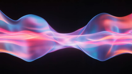Poster - Abstract flowing particles in motion with vibrant colors and soft light effect