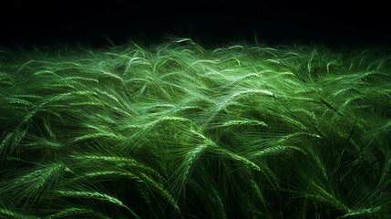 Aufkleber - Serene barley field landscape with gentle wind and greenery