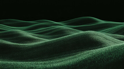 Poster - Serene barley field landscape with gentle waves in green