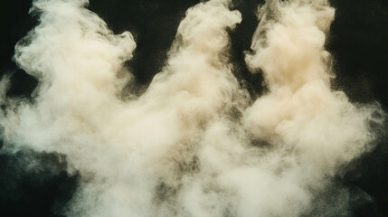 Aufkleber - Ethereal background of drifting barley flour clouds in light beige for textured design