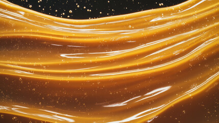 Poster - Flowing caramel threads with golden highlights for background design