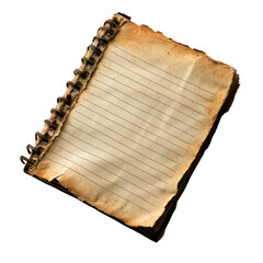 Poster - Old paper document with a vintage pen placed on top of it for writing and note-taking purposes isolated on transparent background..