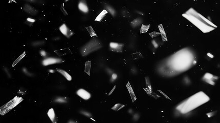Poster - Dynamic background of drifting confetti particles in motion