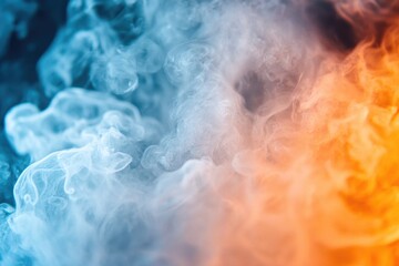Aufkleber - A close-up shot of a blue and orange colored substance, possibly a chemical compound or mixture