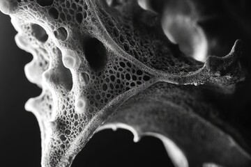 Poster - A close-up shot of a single black leaf against a white background