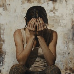 Poster - A person hiding their identity by covering their face