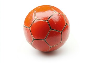 Poster - A red soccer ball placed on a clean white background