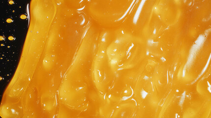 Poster - Drifting honey droplets with golden glow background for natural themes