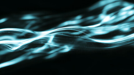 Poster - Enchanting flow of drifting light sparks on dark background for creative design
