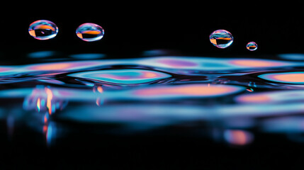 Poster - Abstract background of drifting liquid drops with vibrant colors for modern design
