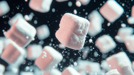 Poster - Dreamy marshmallow drift with soft white clouds for festive decorations