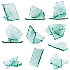 Poster - Set of clear ice cubes arranged on a black background in a minimalistic style without any additional elements isolated on transparent background..