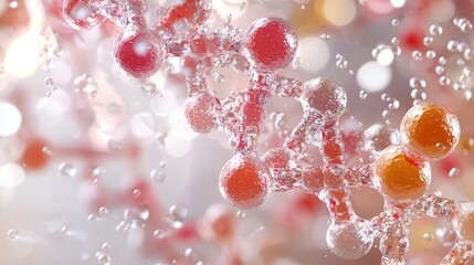 Poster - A vibrant depiction of molecular structures with colorful spheres and bubbles, illustrating the complexity of molecular interactions in a visually captivating manner.