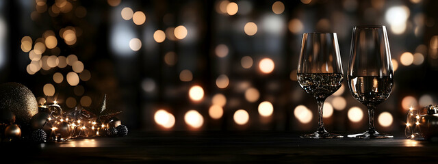 Poster - dark background with candles and lights