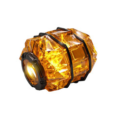 Poster - Yellow diamond gemstone on a black background showcasing its brilliance and clarity isolated on transparent background..