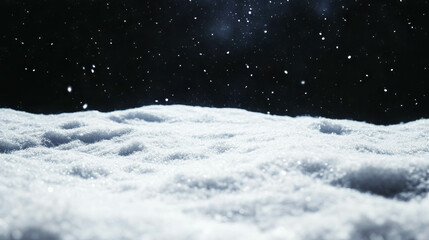 Aufkleber - Winter scene with falling snowflakes and soft white ground
