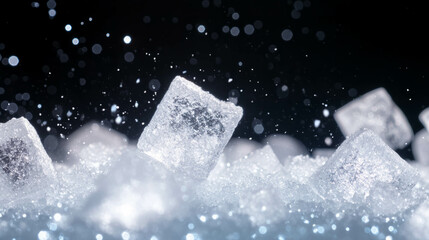 Poster - Sparkling sugar crystal background for sweet culinary designs and inspirations