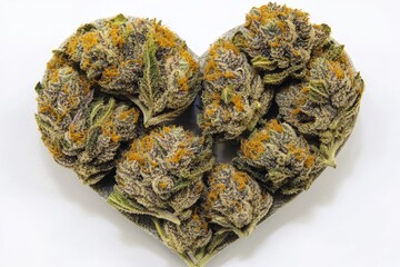 Poster - Close-up shot of a bouquet of flowers arranged in a heart shape