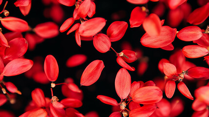 Aufkleber - Bright red barberries floating against dark background for autumn design