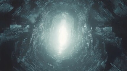 Sticker - futuristic tunnel, bright light, digital art, sci-fi background, concept art