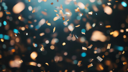 Poster - Celebration background with colorful falling confetti for parties and events