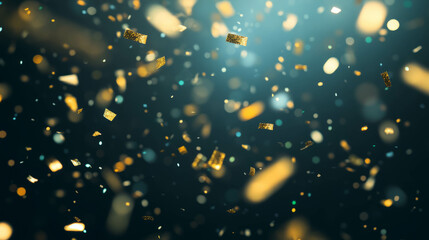 Poster - Festive celebration with vibrant falling confetti and light play