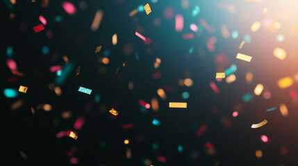 Poster - Festive background of colorful falling confetti celebrating joyful occasions