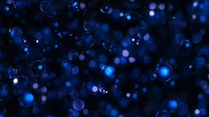 Poster - Dark blue and black bubble background for modern design